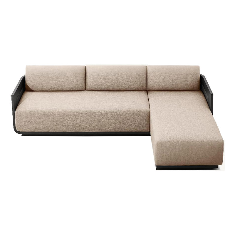 Outdoor Teak Sofa Set Weather Resistant Solid Wood Aluminum Frame Durable Furniture