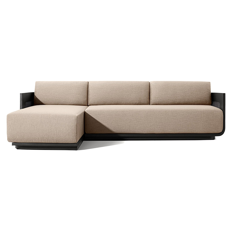 Outdoor Teak Sofa Set Weather Resistant Solid Wood Aluminum Frame Durable Furniture