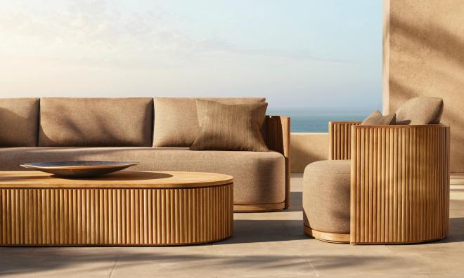 Outdoor Teak Sofa Detail