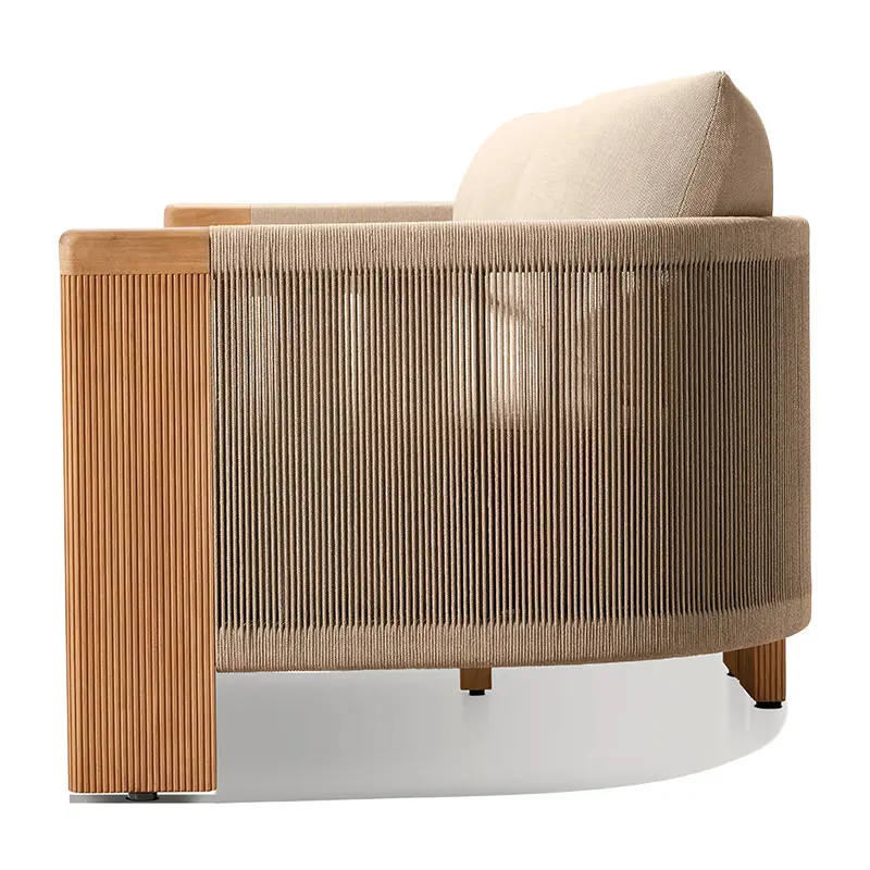 Wholesale Waterproof Teak Rattan Round Sofa Outdoor Garden Furniture Set Supplier, Factory