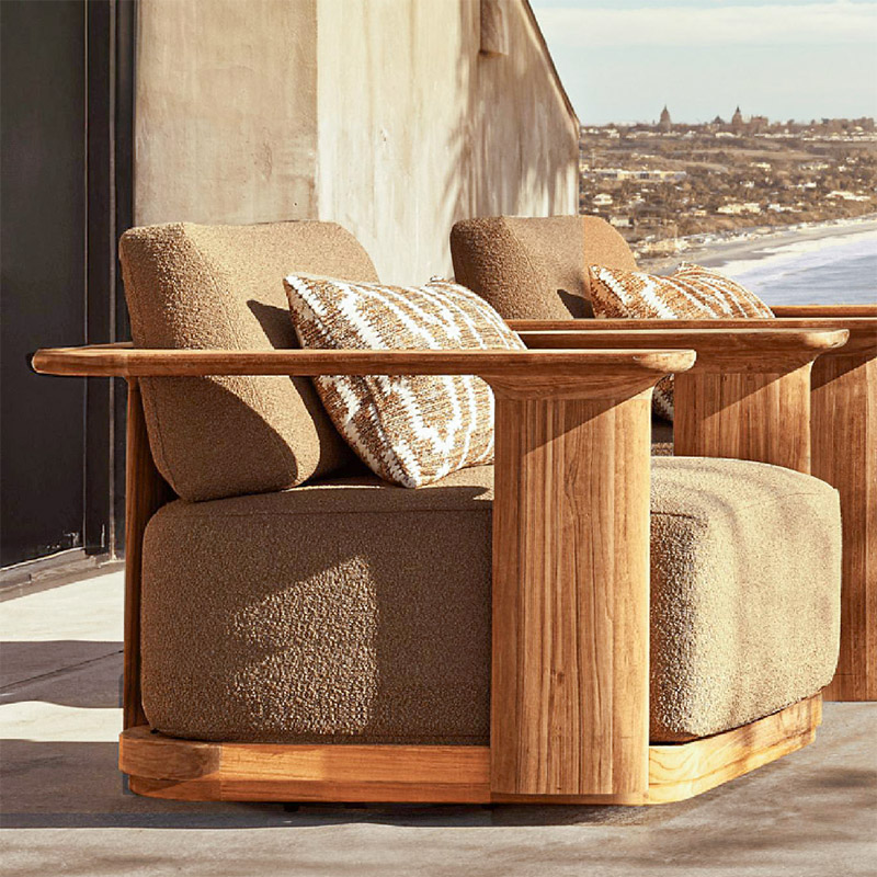 Outdoor Teak All Weather Waterproof Wooden Sofa Set