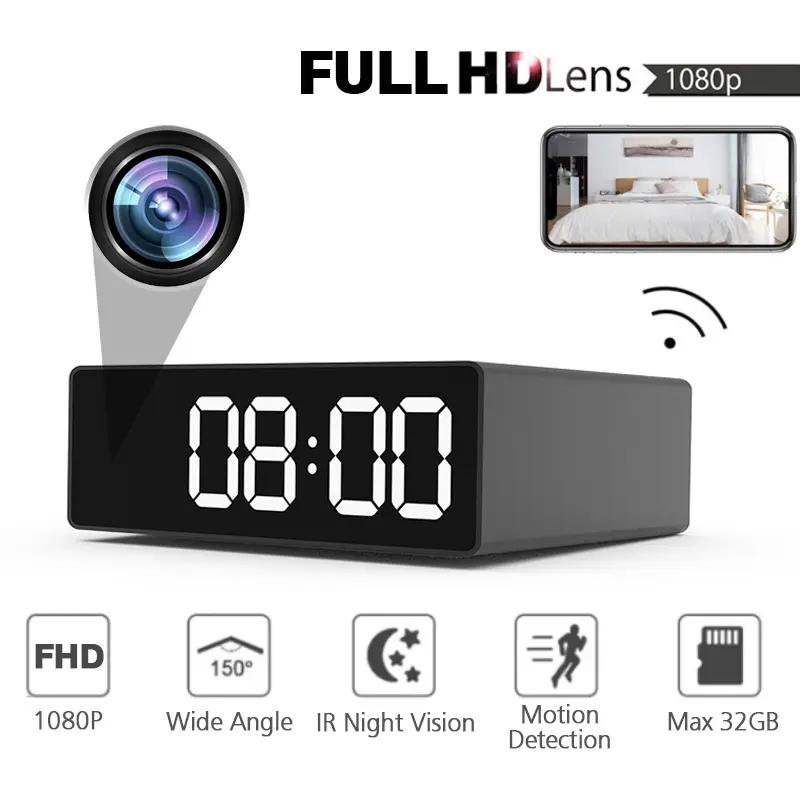 OEM Desktop Alarm Clock with Discreet Spy WiFi Camera Manufacturer, Suppliers