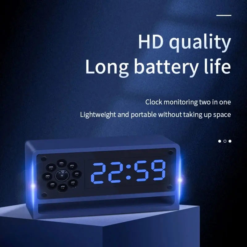 OEM Desktop Time Alarm Clock with FHD 1080P Hidden Spy Camera Night Vision Manufacturers, Factory
