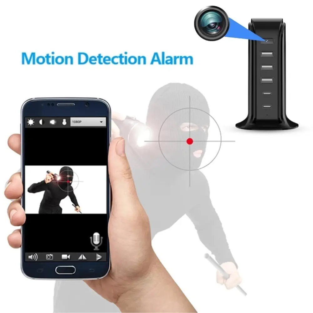 Wholesale Desktop Wireless 5-Port Multi USB Charger with Hidden WiFi Camera Manufacturer, Factory