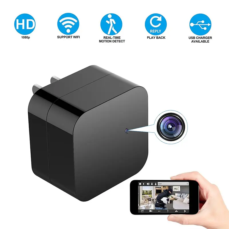 Wholesale WiFi Spy Charger Camera with Night Vision Audio Video Recording Manufacturer, Factories