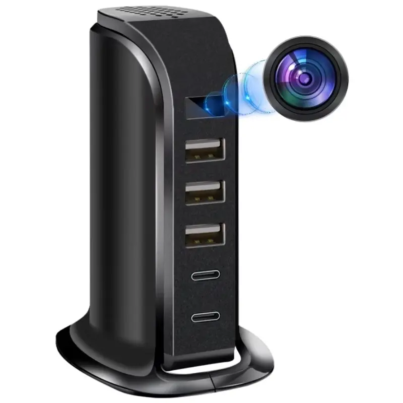 Wholesale Desktop Wireless 5-Port Multi USB Charger with Hidden WiFi Camera Manufacturer, Factory