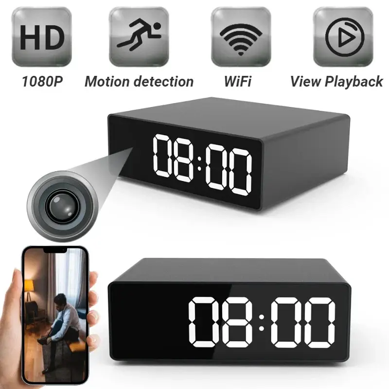 OEM Desktop Alarm Clock with Discreet Spy WiFi Camera Manufacturer, Suppliers