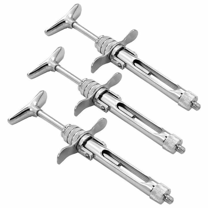 1.8ml Stainless Steel Manual Dental Surgical Aspirating Syringe CE Certified Reusable Anesthesia Instrument