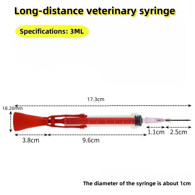Long Distance Disposable Veterinary Syringe Injector for Veterinary Use
