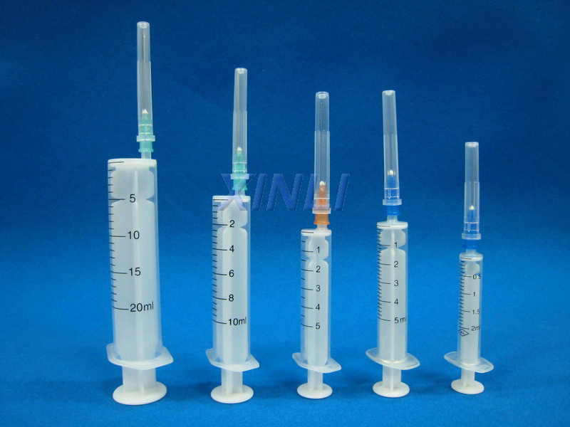 Medical Disposable 2 &amp; 3 Parts Syringe with Needle
