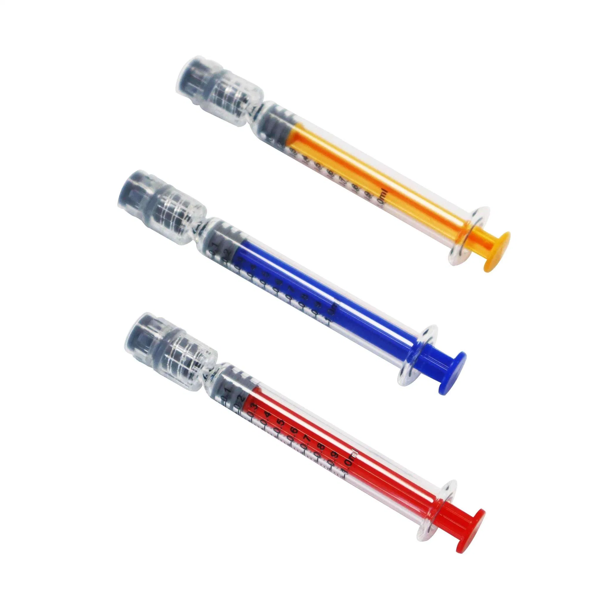 Long Slim Empty Custom Logo Prefilled Sterile 0.5ml/ 1ml/ 2.25ml/ 3ml/ 5ml Luer Lock or Luer Slip Prefilling Glass Syringe for Concentrates Oil