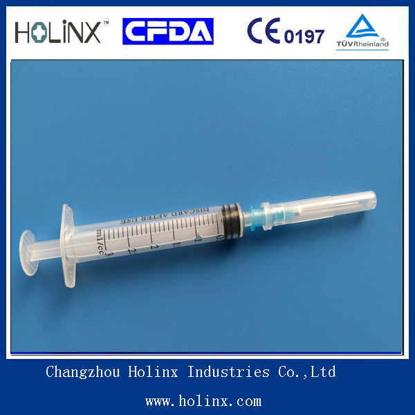 3 Part Disposable Plastic Syringe with Needle