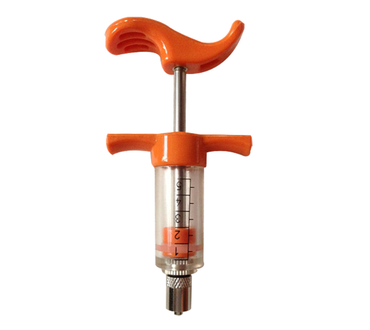 Dose Syringe Unbreakable Plastic Barrel Luer Lock Livestock Veterinary TPX Orange Color