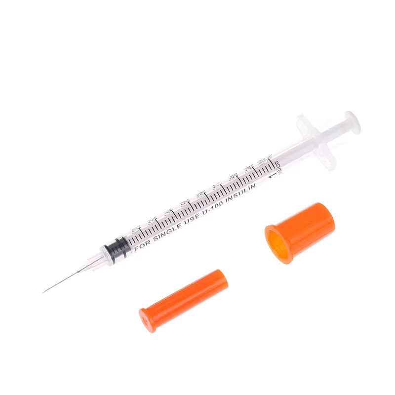 Disposable Eco-Friendly Plastic Case Medical Veterinary Class II 0.3ml/0.5ml/1ml Diabetes Syringes 29G/30G/31G Insulin Syringes