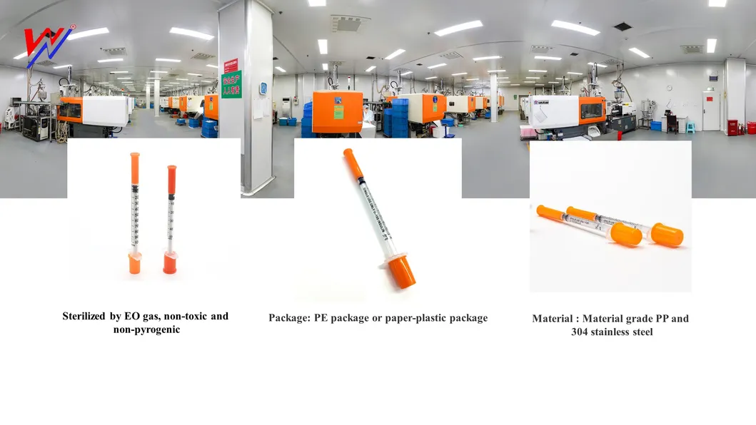 Medical Supply Insulin Syringe with FDA CE ISO Approved