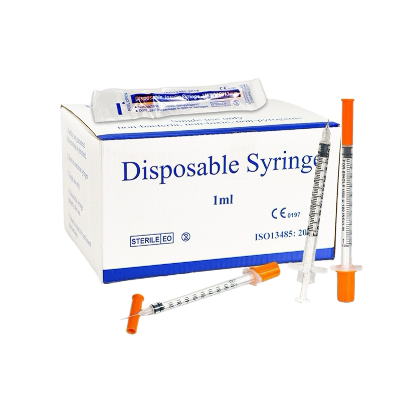 Disposable Eco-Friendly Plastic Case Medical Veterinary Class II 0.3ml/0.5ml/1ml Diabetes Syringes 29G/30G/31G Insulin Syringes