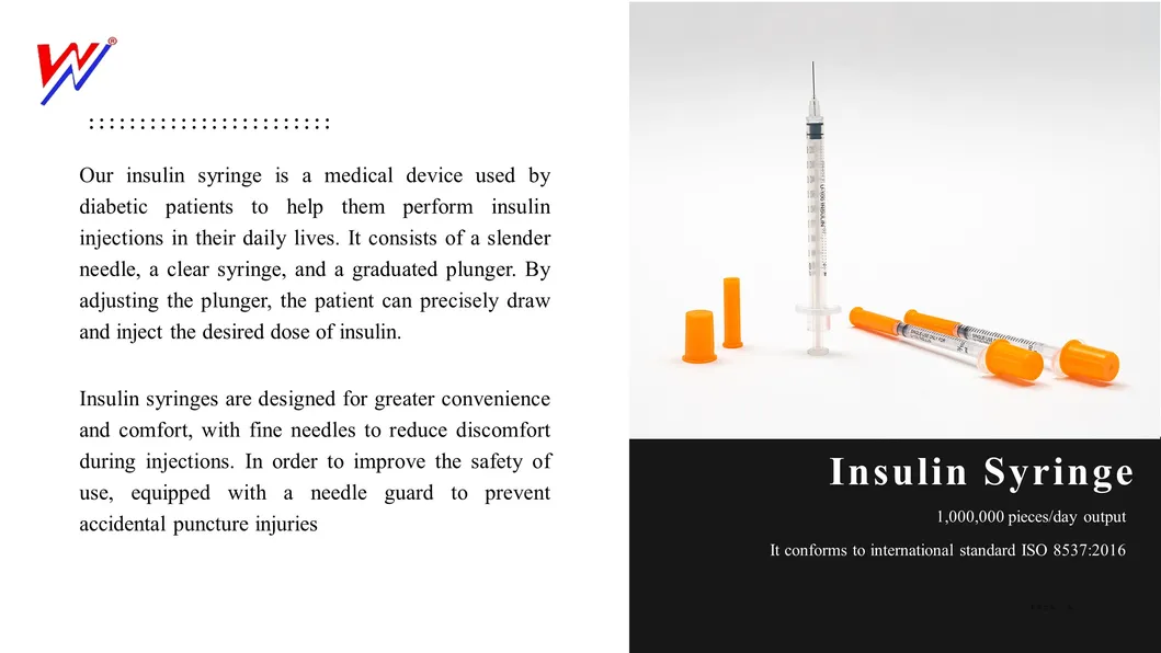 Medical Supply Insulin Syringe with FDA CE ISO Approved