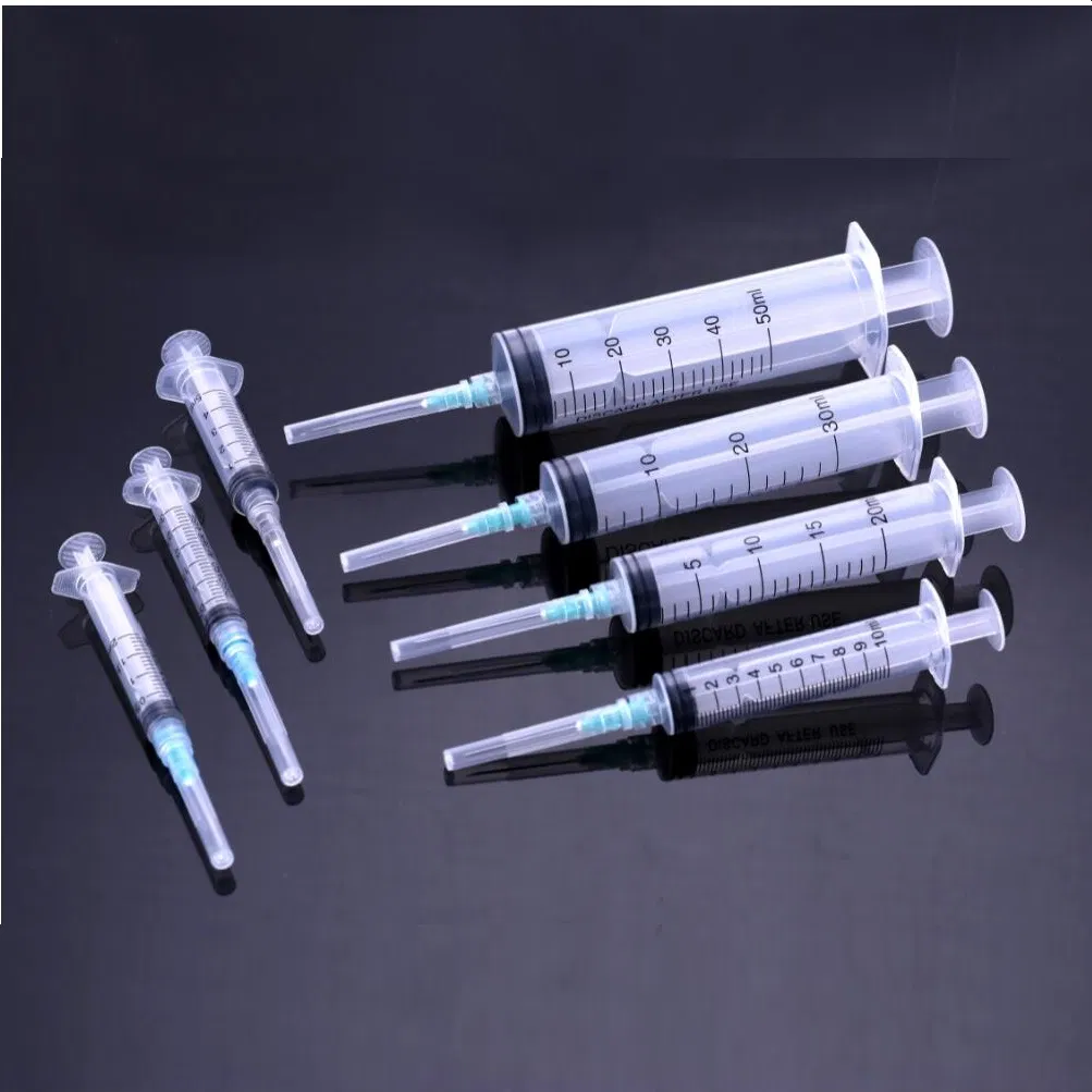 3 Part Disposable Plastic Syringe with Needle