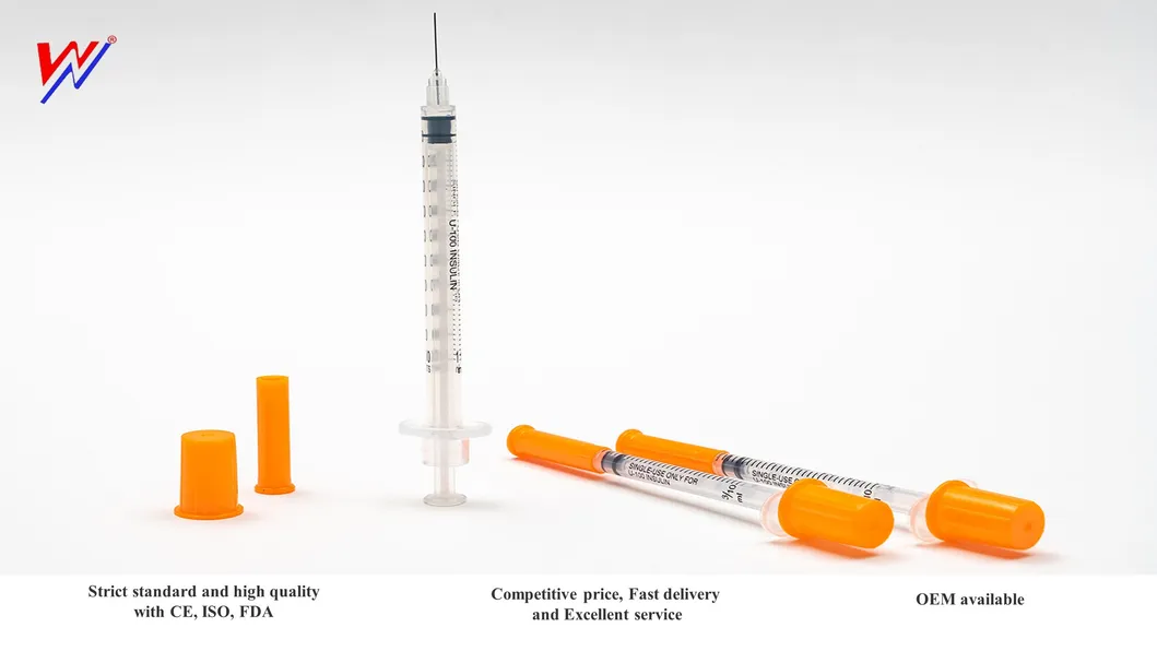 Medical Supply Insulin Syringe with FDA CE ISO Approved
