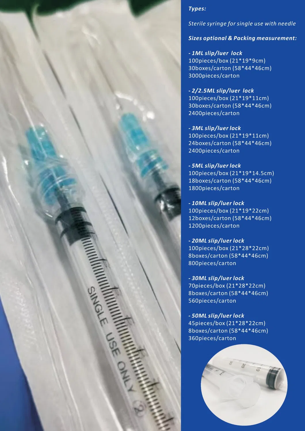 Sterile Syringe with Needle