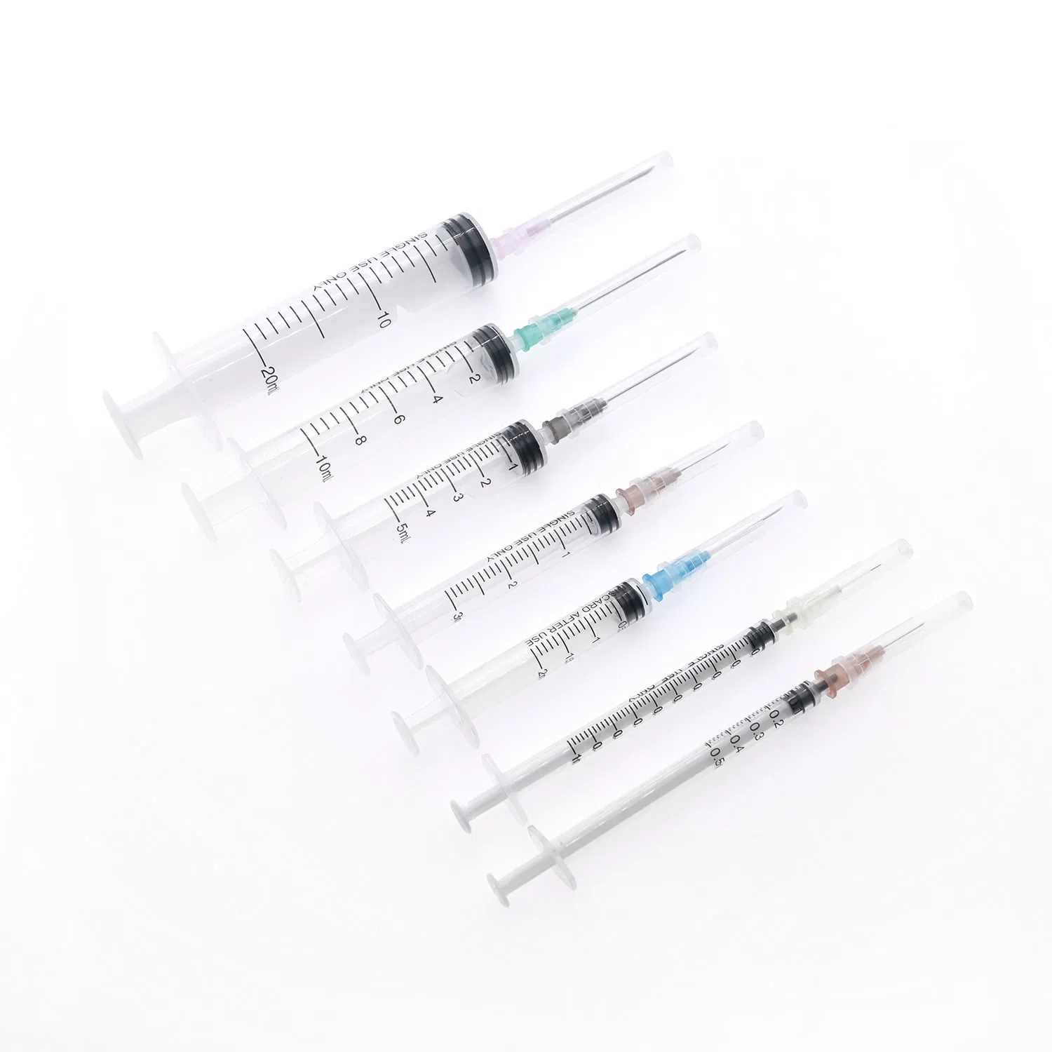 Medical Plastic Disposable Syringe with Needle for Injection Luer Slip Luer Lock 1ml 2ml 3ml 5ml 10ml 20ml 30ml 50ml 60ml 100ml