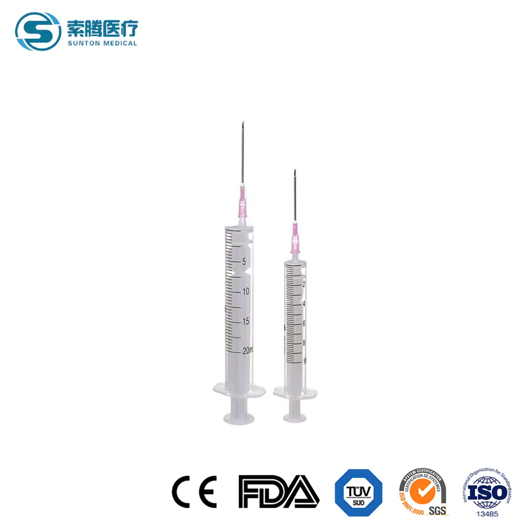 Sunton Tuberculin Syringe China Insulin Syringe Manufacturer 1cc Insulin Syringes/Syringe Syringe 2ml 5ml OEM Service 2 Part Syringe with or Without Needle