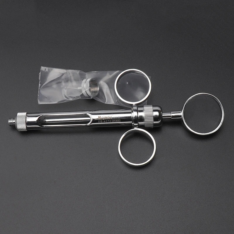 Dental Surgery Anesthesia Syringe Stainless Steel Aspirating Gun Syringe Dentist Surgical Injection Suction Instrument