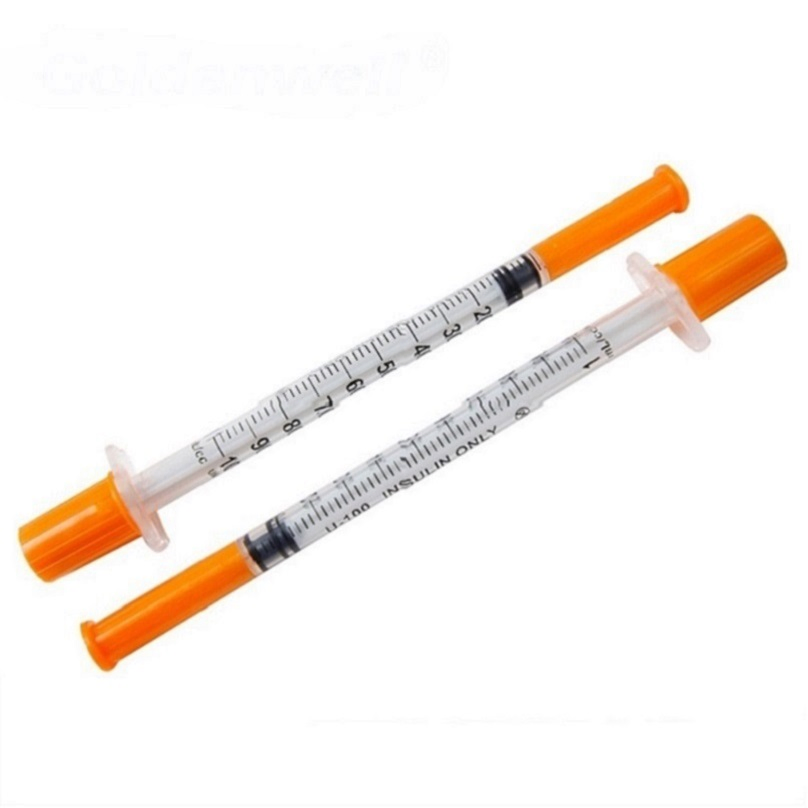 Disposable Medical Cap 0.3ml 0.5ml 1ml Insulin Syringe with Needle