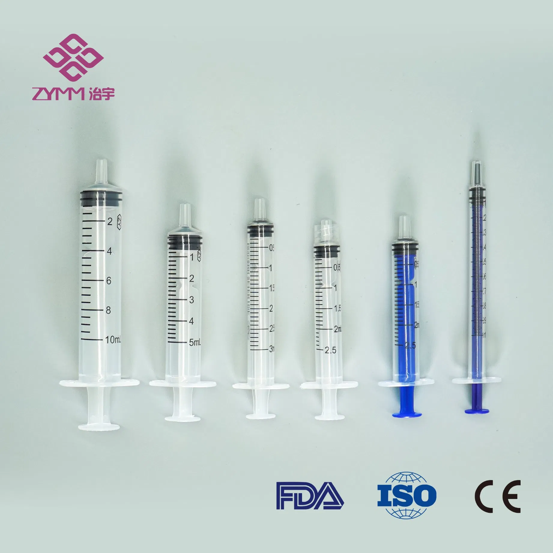 Disposable Plastic Medical Sterile Injection Syringe with 3 Part 1ml-150ml Luer Slip/Luer Lock for Single Use for Vaccine Injection with CE FDA 510K SGS ISO