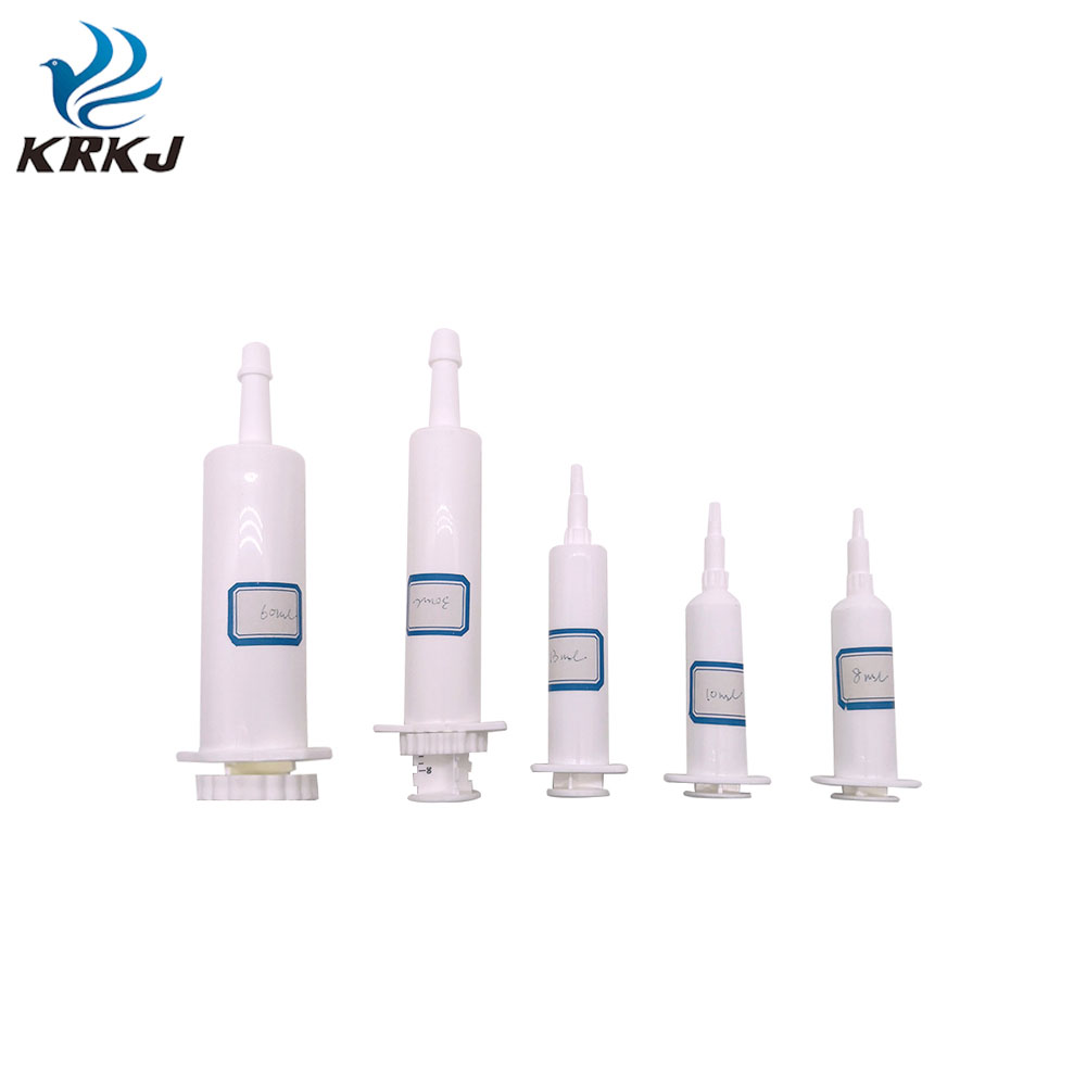 Plastic Paste Gel Packaging Dispensing 5ml/8ml/10ml/13ml/15ml/20ml/30ml/60ml Disposable Animal Syringes for Veterinary