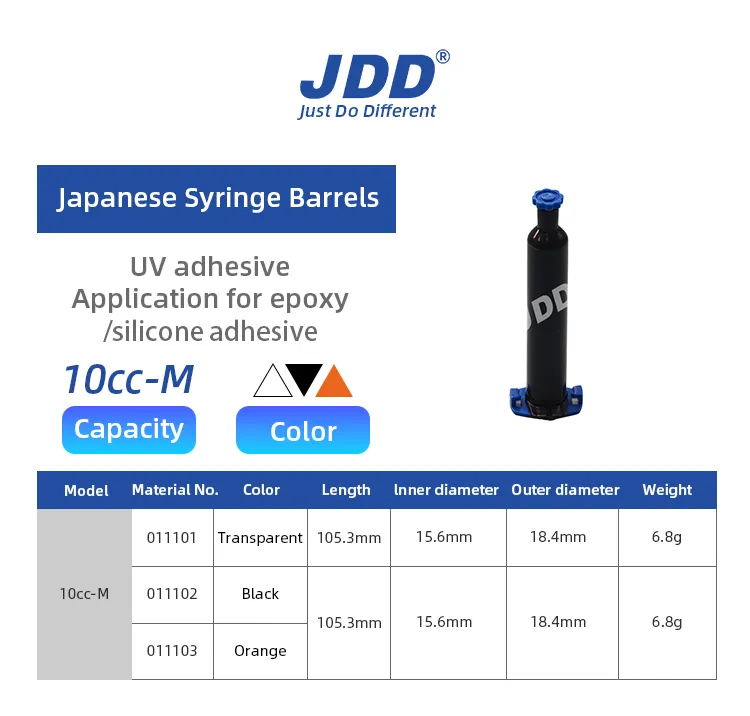 Japanese-Style 10cc Black Plastic Glue Cylinder