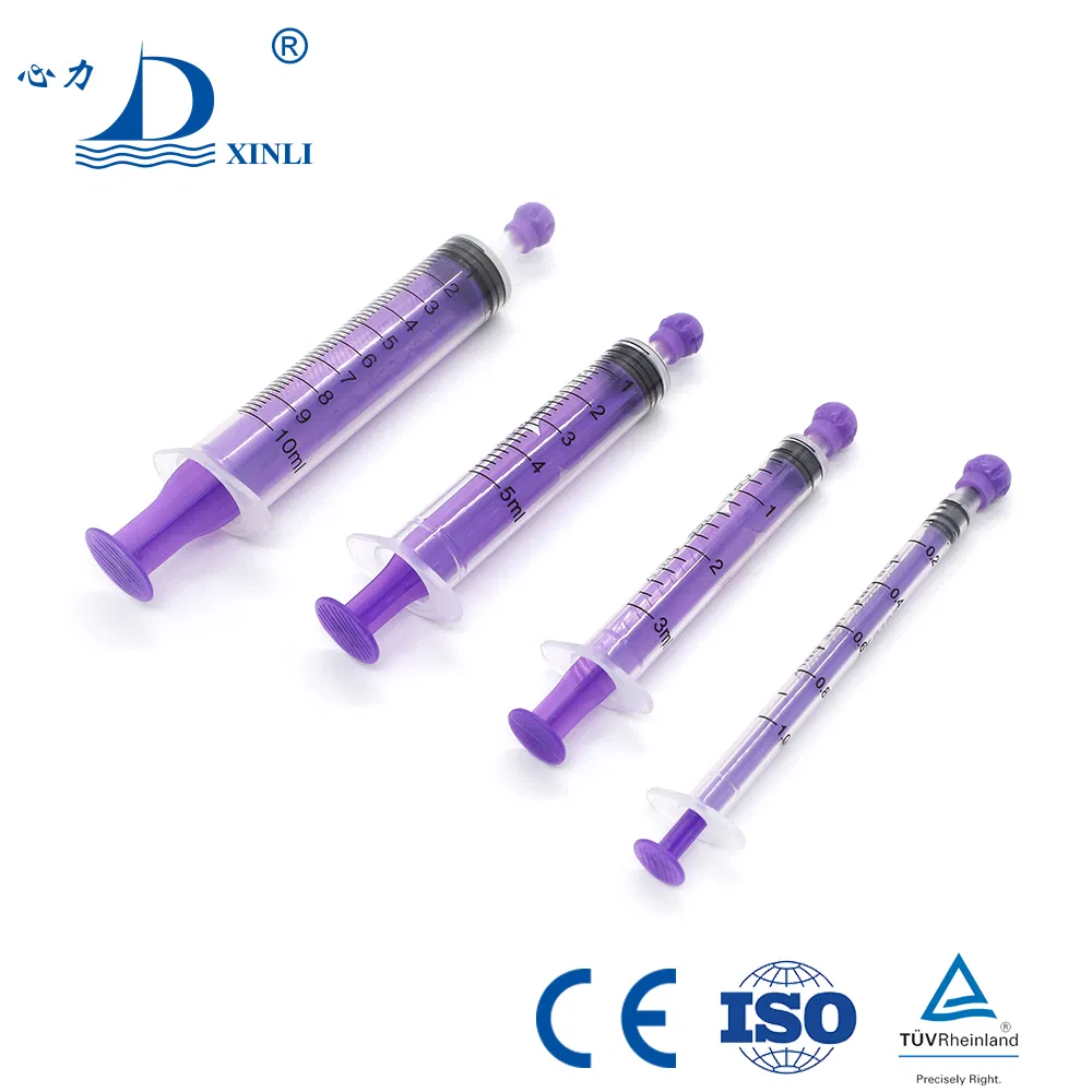 Safety 3-Part Disposable Medical Sterile Injection Oral Feeding Tube Syringe 1cc, 3cc, 5cc, 10cc, 20cc with CE