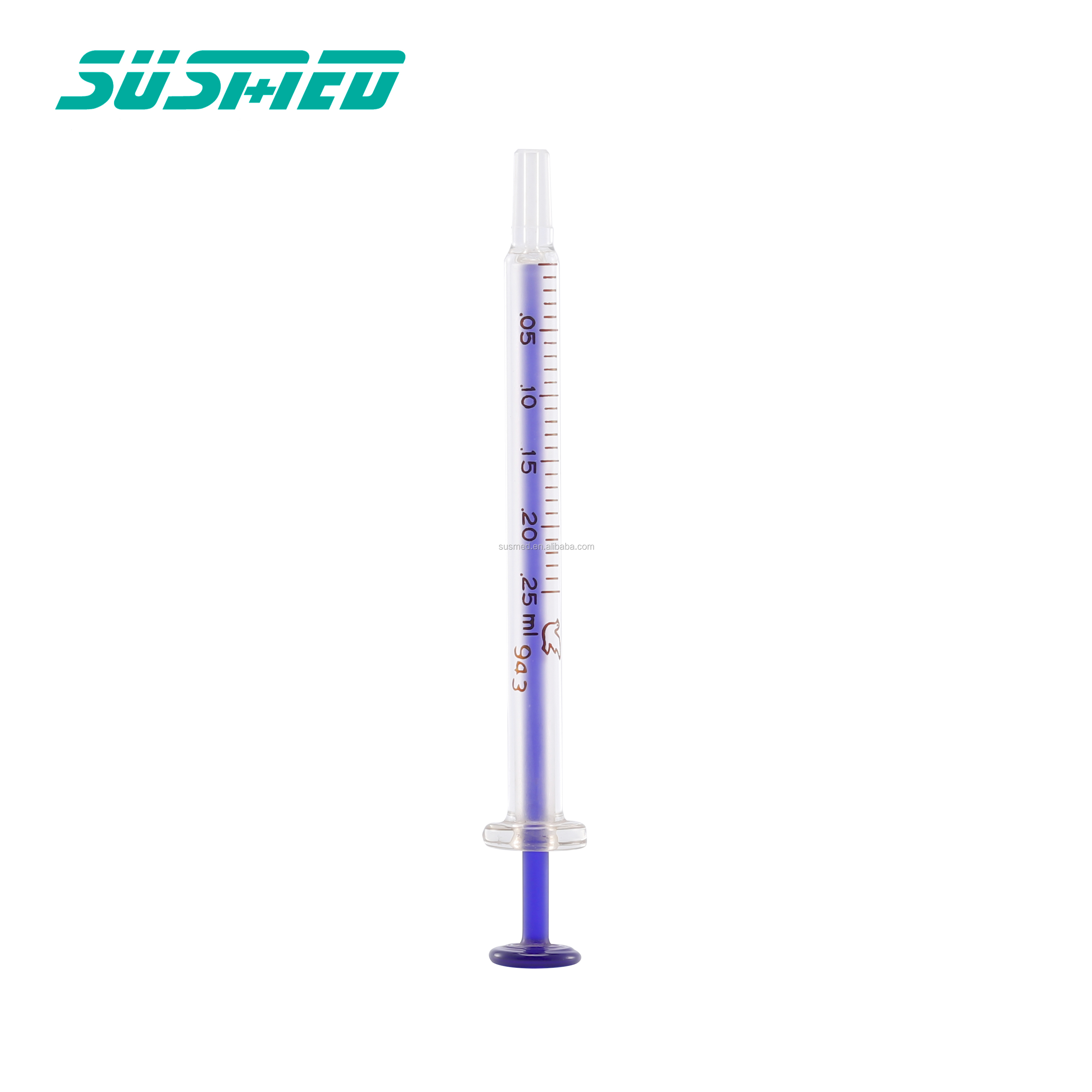 Cheap Factory Price SUSMED Disposable Veterinary 10ml Luer Lock Glass Syringes with Metal Tip CE Certified Durable