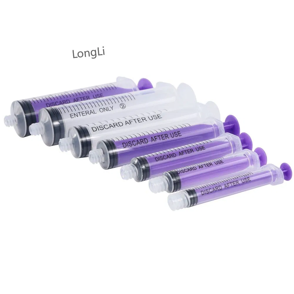 Various Sizes Disposable Medical Colorful Oral Feeding Syringe with Caps