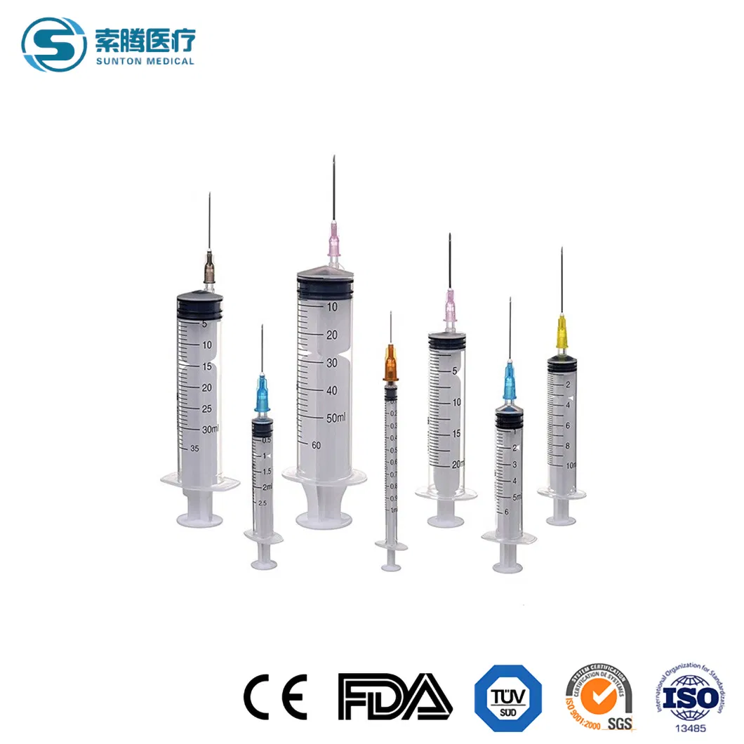 Sunton Tuberculin Syringe China Insulin Syringe Manufacturer 1cc Insulin Syringes/Syringe Syringe 2ml 5ml OEM Service 2 Part Syringe with or Without Needle