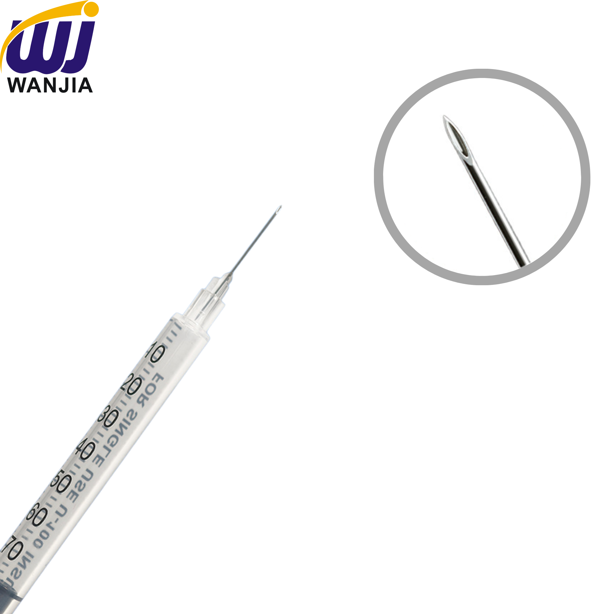 WANJIA Veterinary Disposable Sterile Safety Injection Syringe for Poultry Livestock Cattle Animal Medical Treatment Use