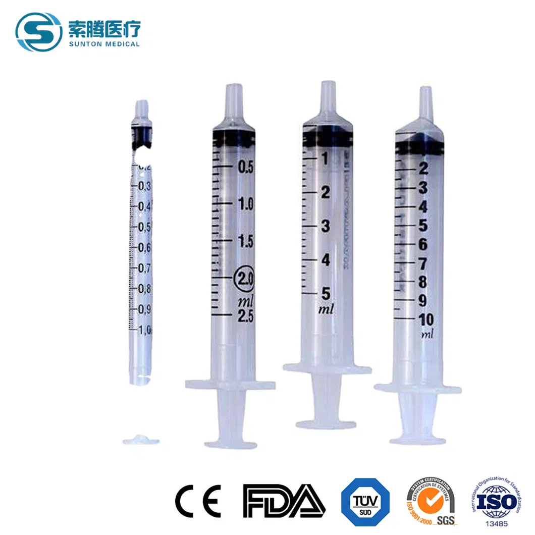 Sunton 2.5 Ml Syringe China Plastic Steel Syringe Supplier ISO Disposable Syringe/Dispovan Insulin Syringe/0.3ml Insulin Syringe/One Ml Syringe/IV Flush Syringe