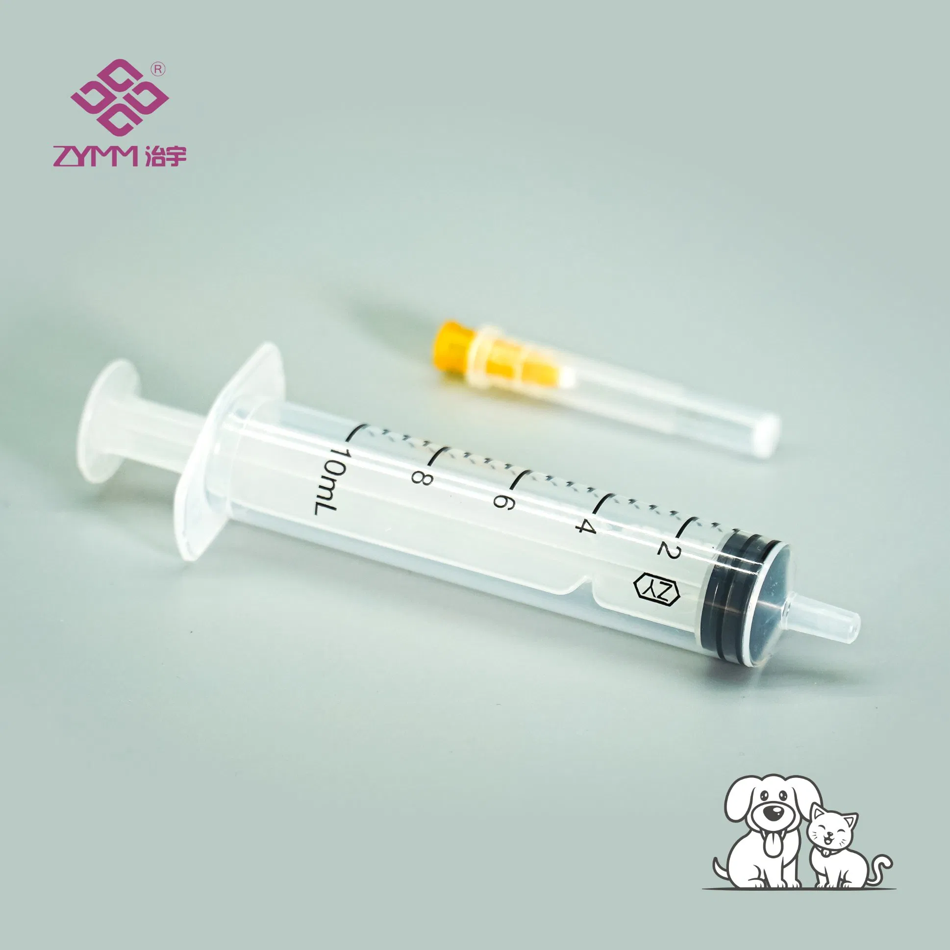 Latex Free Injection Syringe for Veterinary Use on Sensitive Animals Veterinary Syringe