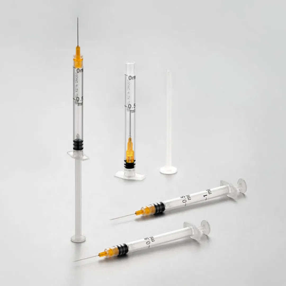 Disposable Ad Self-Destructing Syringe 2ml with Luer Lock and Needle Shield