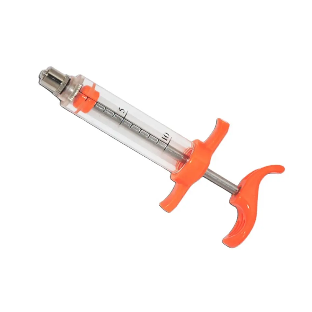 High Quality Adjustable Durable Veterinary Vaccine Syringe Disposable and Reusable Plastic Steel for Cattle Safety