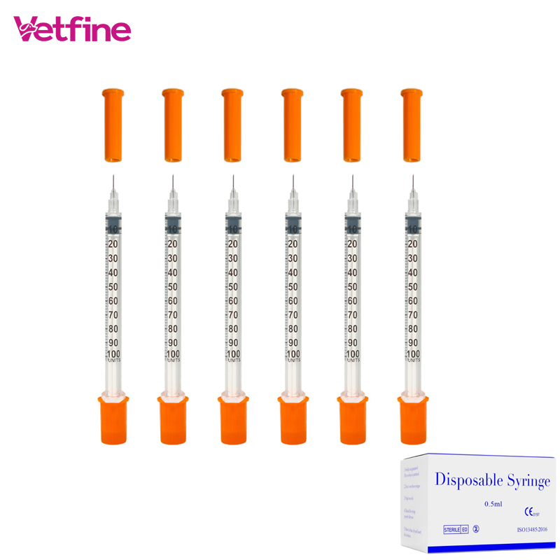 1ml 0.5ml 0.3ml Factory Direct Sales High Quality Medical Disposable Insulin Syringe Veterinary Syringe