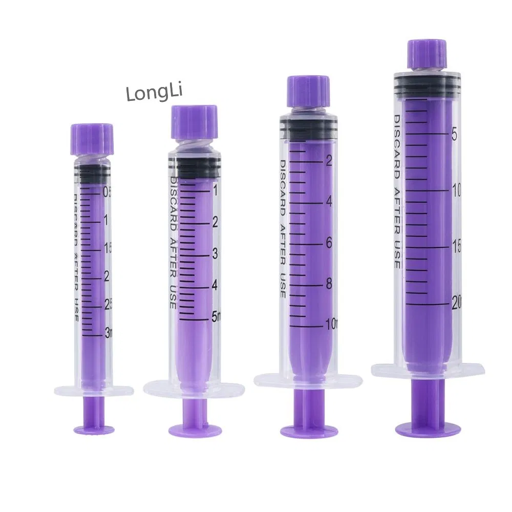 Medical Colorful Plastic Oral Feeding Syringe with Tip Cap