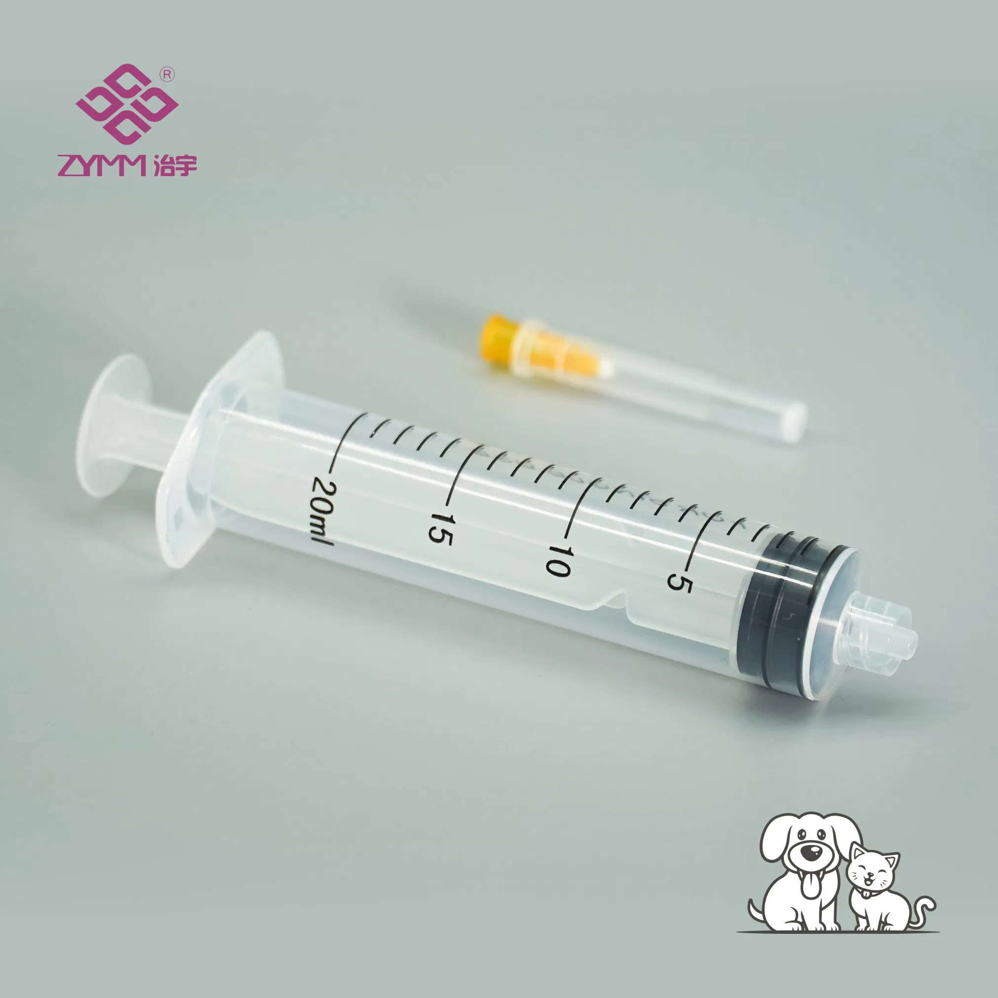 Latex Free Injection Syringe for Veterinary Use on Sensitive Animals Veterinary Syringe