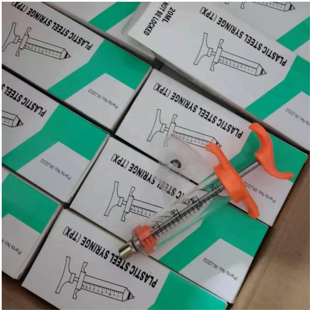 High Quality Adjustable Durable Veterinary Vaccine Syringe Disposable and Reusable Plastic Steel for Cattle Safety