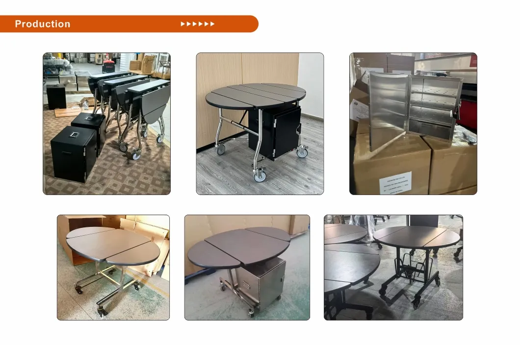 Hotel Room Service Cart with Hot Box - Side view