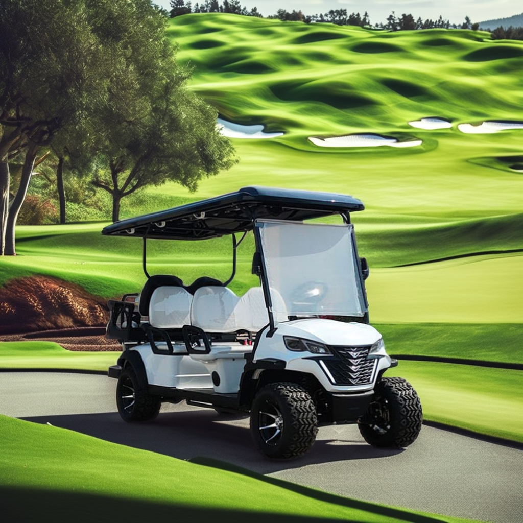 6-Passenger Electric Golf Utility Vehicle 4+2-Seater Street Legal Buggy Lithium Battery Powered Offroad LSV Cart for Hunting