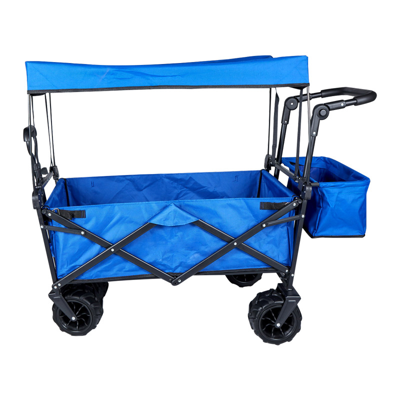 Camping Car Outdoor Portable Multifunctional Aluminum Alloy Camping Cart 8-inch Wide-Wheel Brake Pink/Black/Orange Cart