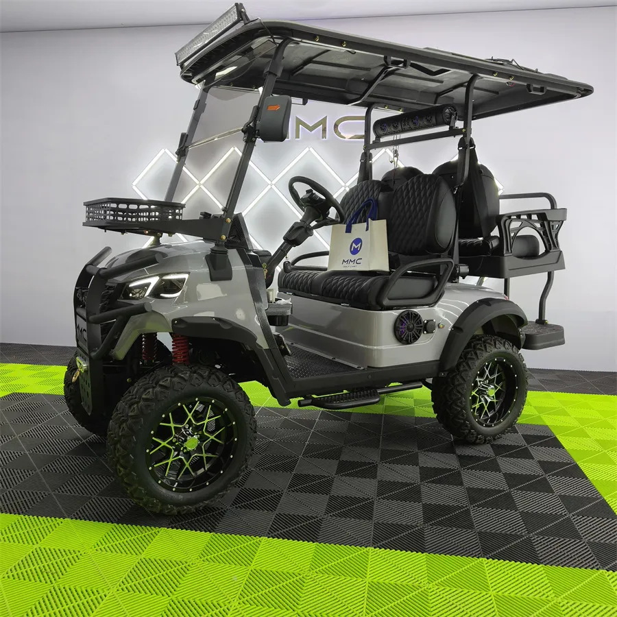 Long Range Battery Powered 48 Volt Adults Golf Kart Electric Solar Panels 4 Seat Buggy Golf Caddy Cart Electric