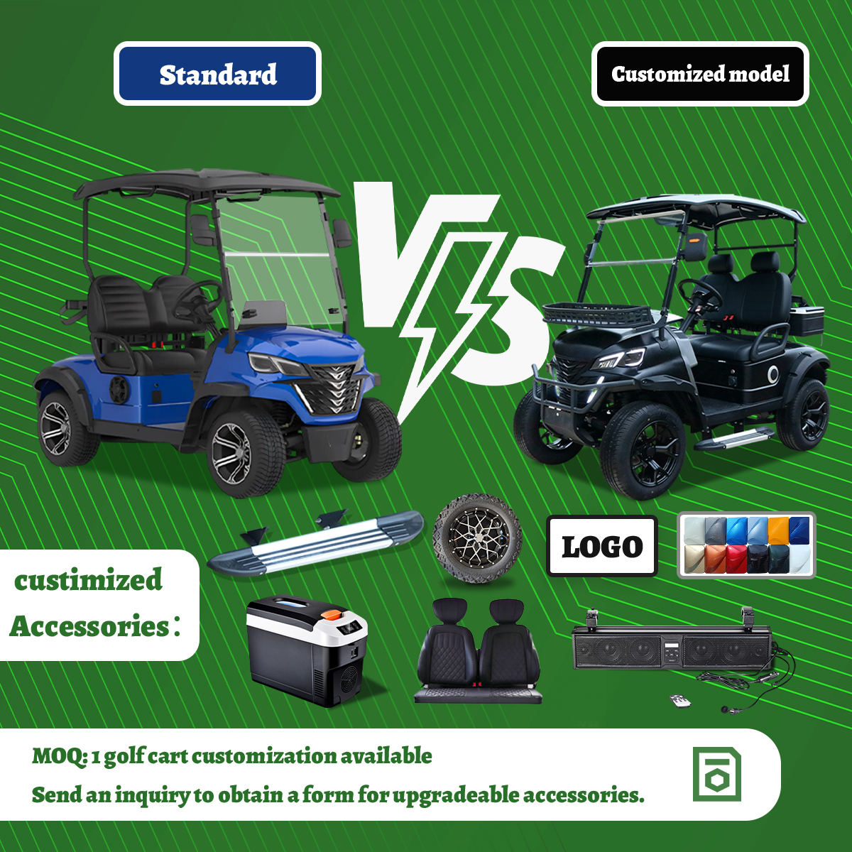 Shining 6 Seat 72v Lithium Battery Eec Approved Street Legal Golf Carts