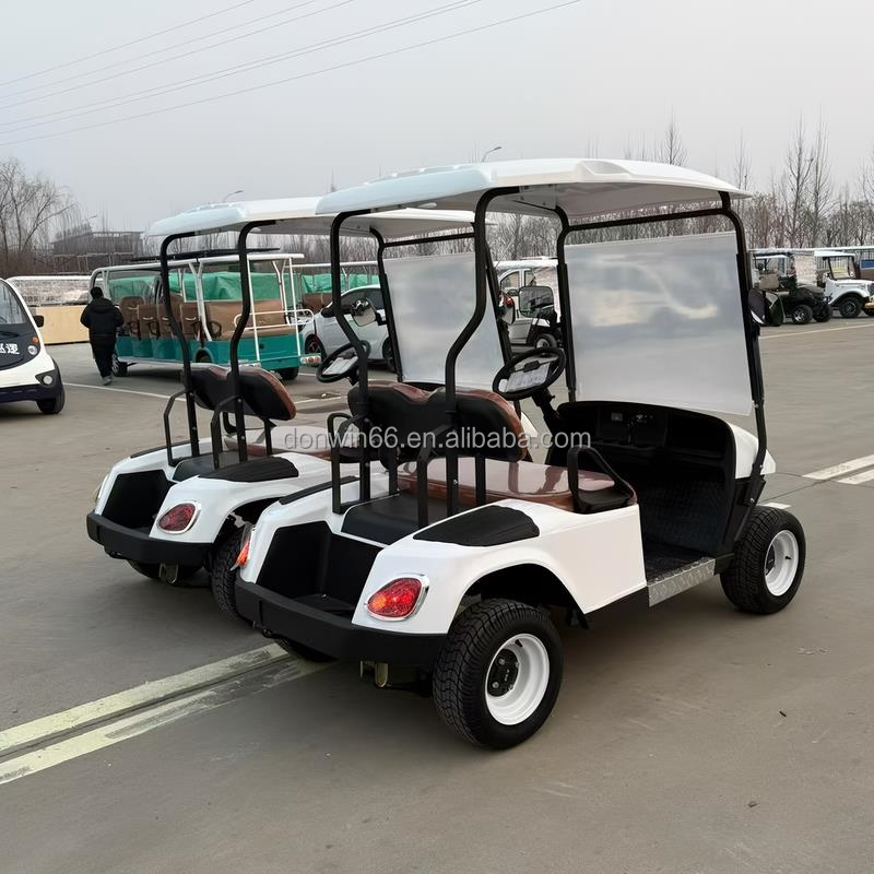 High Quality 2 Seater Lithium Battery Golf Cart Off Road Club Golf Car with Rain Canopy Suitable for Golf Courses